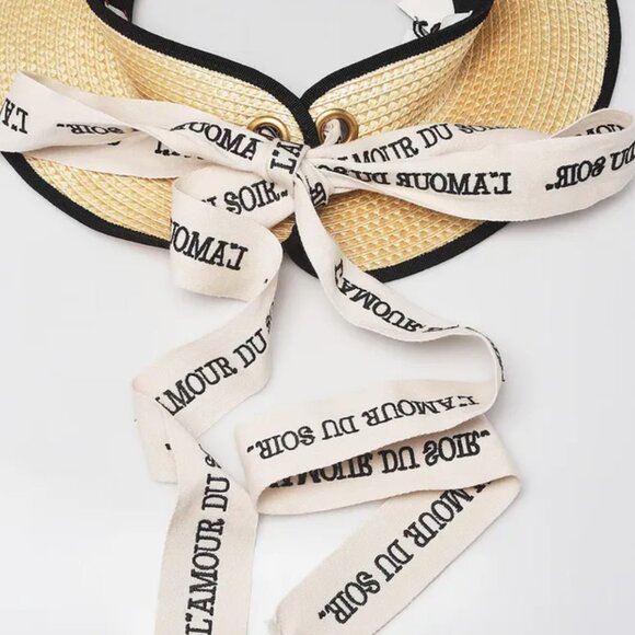 Gucci 'L'amour Du Soir' Wide Brim Straw Sun Visor - Picture 3 of 11